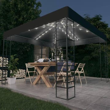 vidaXL Tuinpaviljoen met LED-lichtslinger 3x3 m, Verzenden, Nieuw