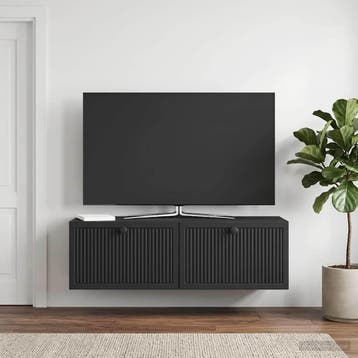 vidaXL Wandmontage TV-kast Zwart 98 x 31 x 30 cm Bewerkt, Verzenden, Nieuw