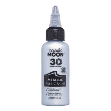 Cosmic Moon Metallic Fabric Paint Silver 30ml, Verzenden