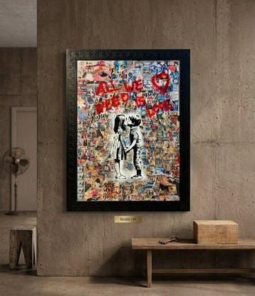 LURNC LXX 1969 - Urban Innocence Decollage mit Rahmen