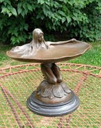 Sculpture, art nouveau bronzen schaal - 23 cm - Bronze