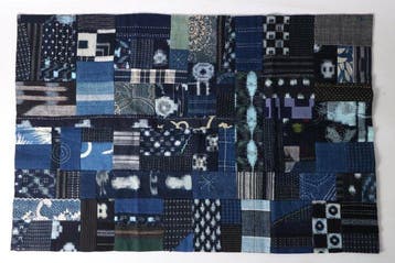 Tapis patchwork Indigo Japonais ancien — Kasuri, Sashiko et