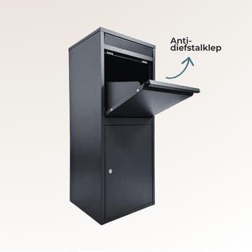 Achteruitname Pakketbrievenbus met brievenklep - ParcelXL®, Verzenden, Nieuw, Staal, Staande brievenbus
