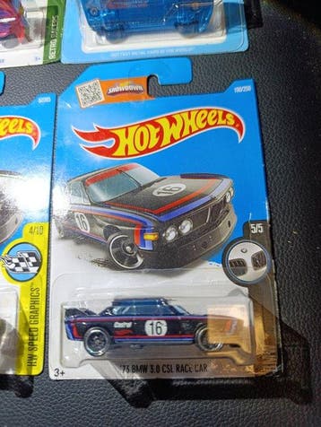 Hot Wheels 1:64 - Model raceauto (6) - BMW 3.0 CSL race car, Hobby en Vrije tijd, Nieuw