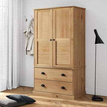 vidaXL Kledingkast VIGO 90x55x170 cm massief grenenhout, Huis en Inrichting, Verzenden, Nieuw