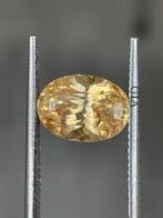 1 pcs Oranje Saffier - 4.13 ct - Gemological Institute of, Nieuw