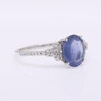 Zonder minimumprijs - Ring Platina - 1.92ct. tw. Saffier -, Handtassen en Accessoires, Ringen, Nieuw