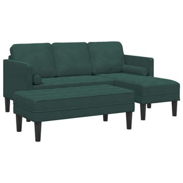 vidaXL bank / zetelstel 2 st Donkergroen Polyester, Verzenden, Nieuw