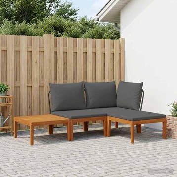 vidaXL 4 st Massief acaciahout & touw Naturel, Verzenden