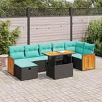vidaXL 8-delige Loungeset met kussens poly rattan acacia, Verzenden, Loungeset