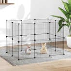 vidaXL Huisdierenkooi met deur 20 panelen 35x35 cm staal, Verzenden, Nieuw