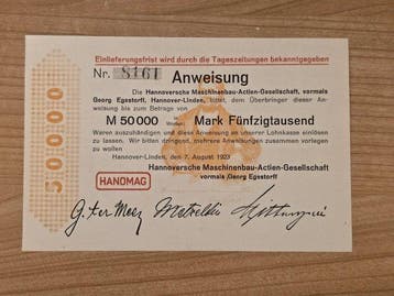 Duitsland. - 19 Banknotes 1923 – Hannoversche
