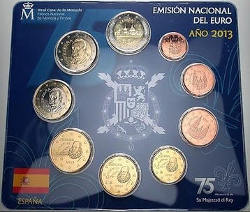 5,88 Euro,munten set 1 Cent-2 Euro 2013 Spanien Juan Carlos, Verzenden, België