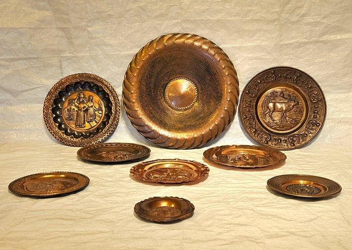 Wandbord (9) - Koper, Messing, Antiquités & Art, Antiquités | Jouets