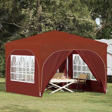 vidaXL Pop-up Feesttent 290 x 290 x 245 cm Terracotta, Verzenden