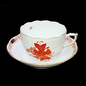 Herend - Exquisite Tea Cup and Saucer - Chinese Bouquet