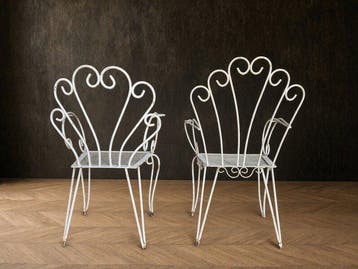 Fauteuil (2) - Een paar Franse Arras-stijl geverfde