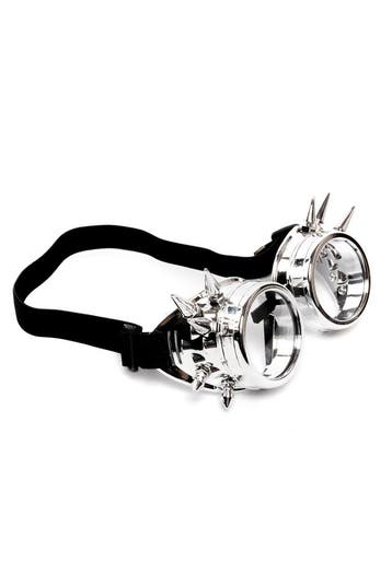 KIMU® Goggles Steampunk Bril Spikes Zilver Chroom Montuur He, Ophalen of Verzenden, Nieuw
