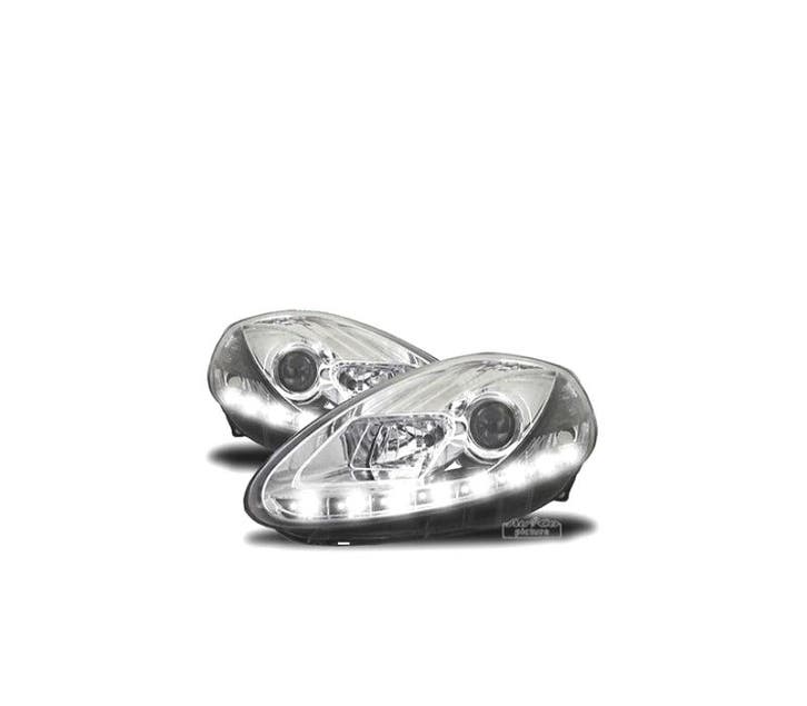 Phares Pour Fiat Grande Punto 05-08 Drl Chromé, Auto-onderdelen, Verlichting, Verzenden