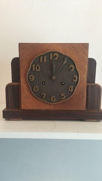 Horloge de l’école d’Amsterdam - Art déco chêne/bois de, Antiquités & Art