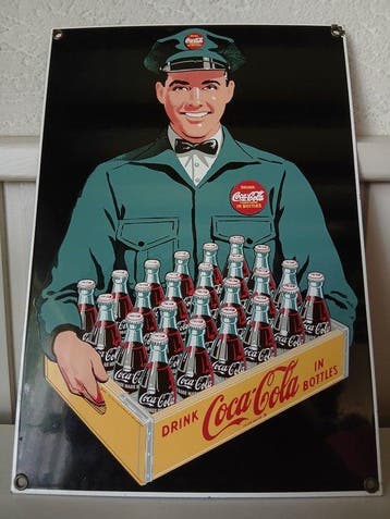 Coca-Cola Company - enseigne émaillée Coca-Cola - Enseigne