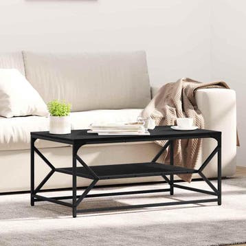 vidaXL Salontafel Zwart Eiken 90 x 50 x 40 cm Engineered, Verzenden, Nieuw