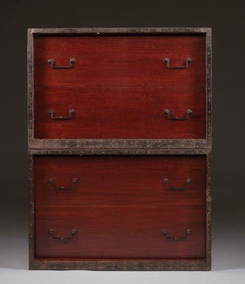 Hangai demi-coffre (half-chest) funa-dansu coffre de navire