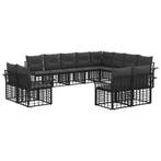 vidaXL Buiten bank set 12 pcs Zwart en Donker Grijs, Tuin en Terras, Verzenden, Nieuw