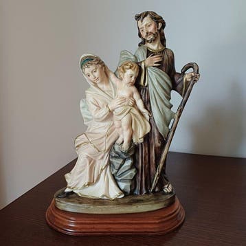 Amilcare Santini - Beeld, Heilige Familie - handbeschilderd