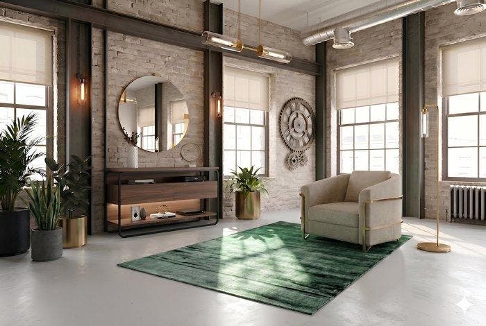 Zachte groene Gabbeh - Vloerkleed - 180 cm - 120 cm -, Huis en Inrichting, Stoffering | Tapijten en Vloerkleden