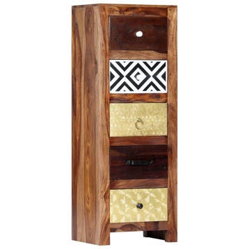 vidaXL Bijzetkast 40x30x110 cm massief acaciahout, Verzenden, Nieuw