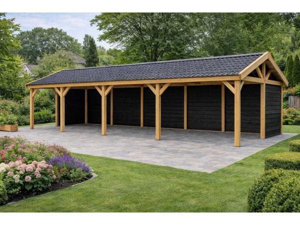 Veiling - Douglas zadeldak overkapping 1200x400x300cm, Tuin en Terras, Overkappingen, Nieuw