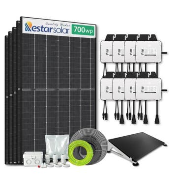 Zonnepanelen pakket voor platdak - 12.6 kW - 18x 700, Doe-het-zelf en Bouw, Ophalen of Verzenden, Nieuw
