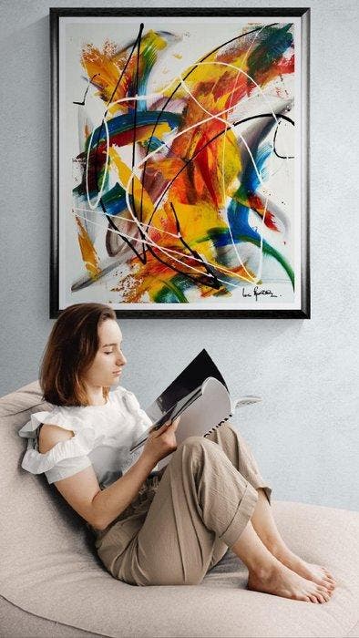 Luc Mora - Mouvement en bleu - XXL, Antiquités & Art, Art | Objets design