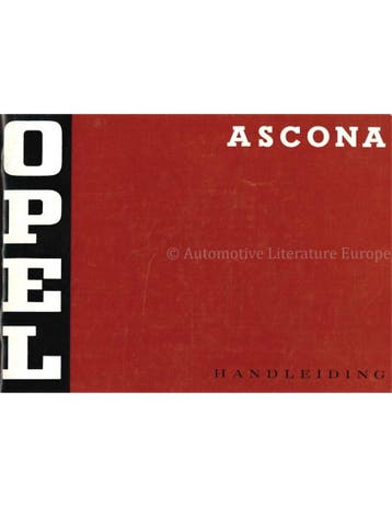 1971 OPEL ASCONA INSTRUCTIEBOEKJE NEDERLANDS, Auto diversen, Handleidingen en Instructieboekjes