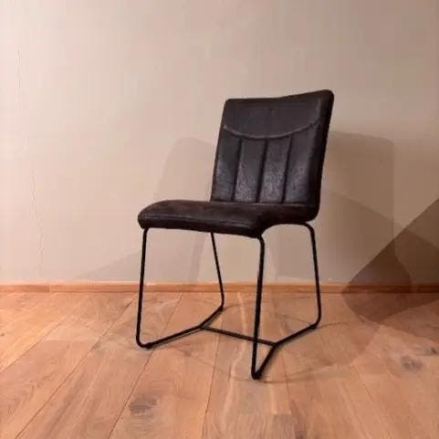 Eetkamerstoel Right, Toledo leer Nero, zwart, poten staal -, Huis en Inrichting, Stoelen, Nieuw, Eén, Leer, Ophalen of Verzenden