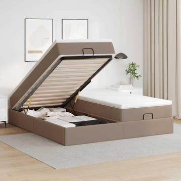 vidaXL Ottoman bed met matrassen 180x200cm kunstleer, Verzenden