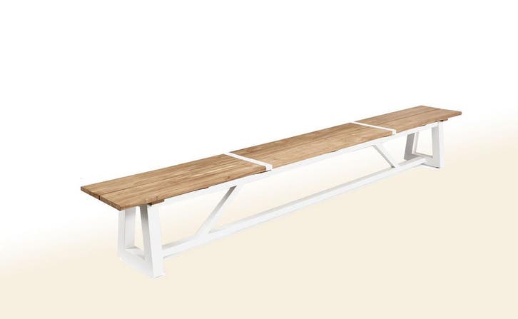 Suns Ovada tuinbank 220 cm wit frame (met alu strip) |, Jardin & Terrasse, Ensembles de jardin