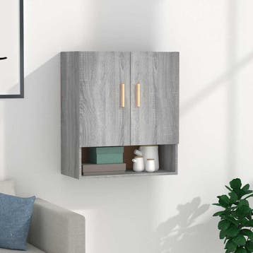 vidaXL Wandkast 60x31x70 cm bewerkt hout grijs sonoma, Verzenden, Nieuw
