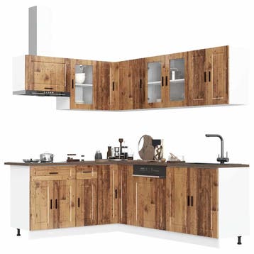 vidaXL 11-delige Keukenkastenset Porto bewerkt hout oud, Verzenden