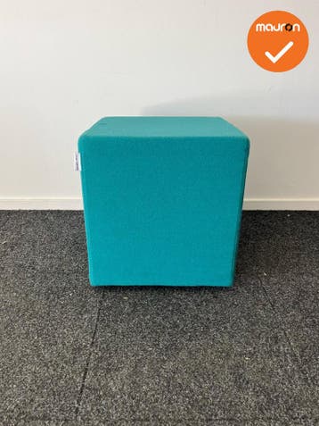 Rohde & Grahl - Poef - met wielen - 47.5x45x45cm - Turquoise, Vergader- of Presentatieruimte, Ophalen of Verzenden, Gebruikt, Stoel