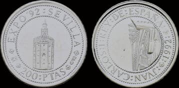 Spain 200 pesetas 1992 Proof Expo 92 Sevilla zilver, Timbres & Monnaies, Monnaies & Billets de banque | Accessoires, Verzenden