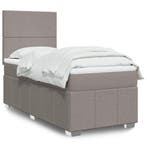 vidaXL Boxspring met matras stof taupe 90x200 cm, Verzenden, Nieuw