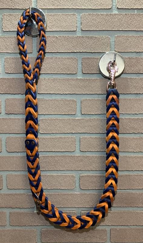 Lederen honden riem Orange/navy blue, Autos : Pièces & Accessoires, Autres pièces automobiles, Enlèvement ou Envoi