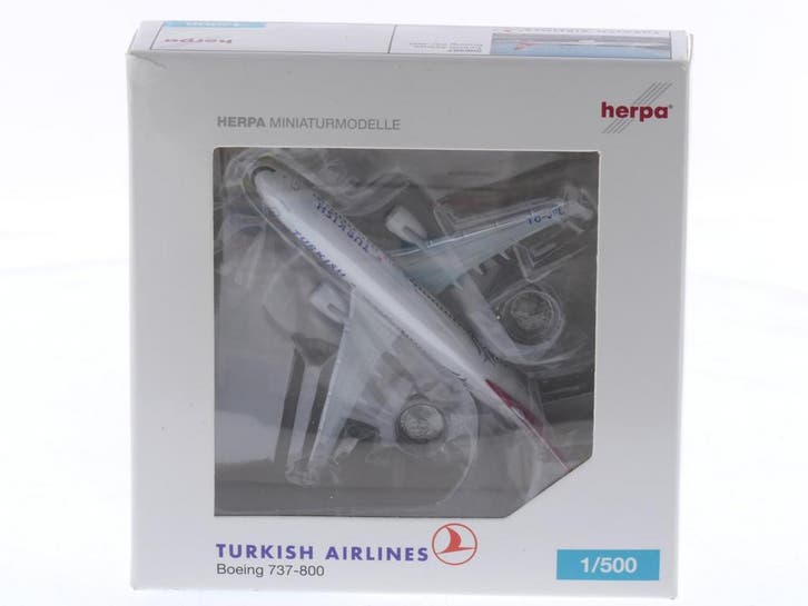 Schaal 1:500 Herpa 506267 Boeing 737-800 Turkish Airlines..., Hobby en Vrije tijd, Modelbouw | Vliegtuigen en Helikopters, Zo goed als nieuw