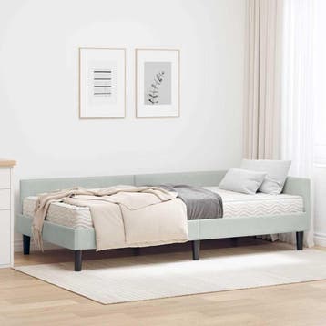 vidaXL Hoekbedframe met Matras Anders 2 st Lichtgrijs, Huis en Inrichting, Slaapkamer | Bedden, Verzenden, Nieuw