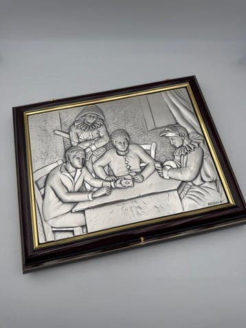 d.matteo - Pokerset - 925 zilver, hout en parelmoer, Antiek en Kunst