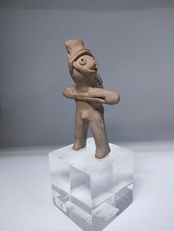 Precolumbiaans. Colima Keramische Krijger Met Spaanse