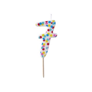 Kaars 7 Jaar Stippen 9cm, Verzenden, Nieuw