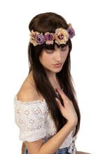 Bloemenkrans Haar Vintage Lila Beige Paars Bohemian Haarband, Kleding | Dames, Ophalen of Verzenden, Nieuw